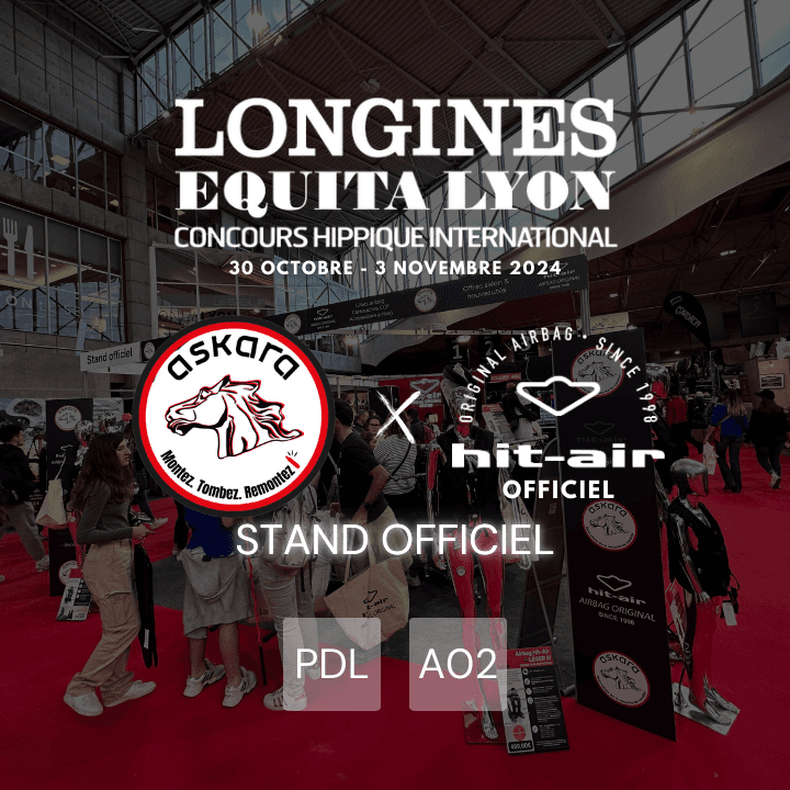Retrouvez-nous au salon Equita 2024 avec notre stand officiel Askara X Hit Air ! du 30 octobre au 3 novembre 2024.